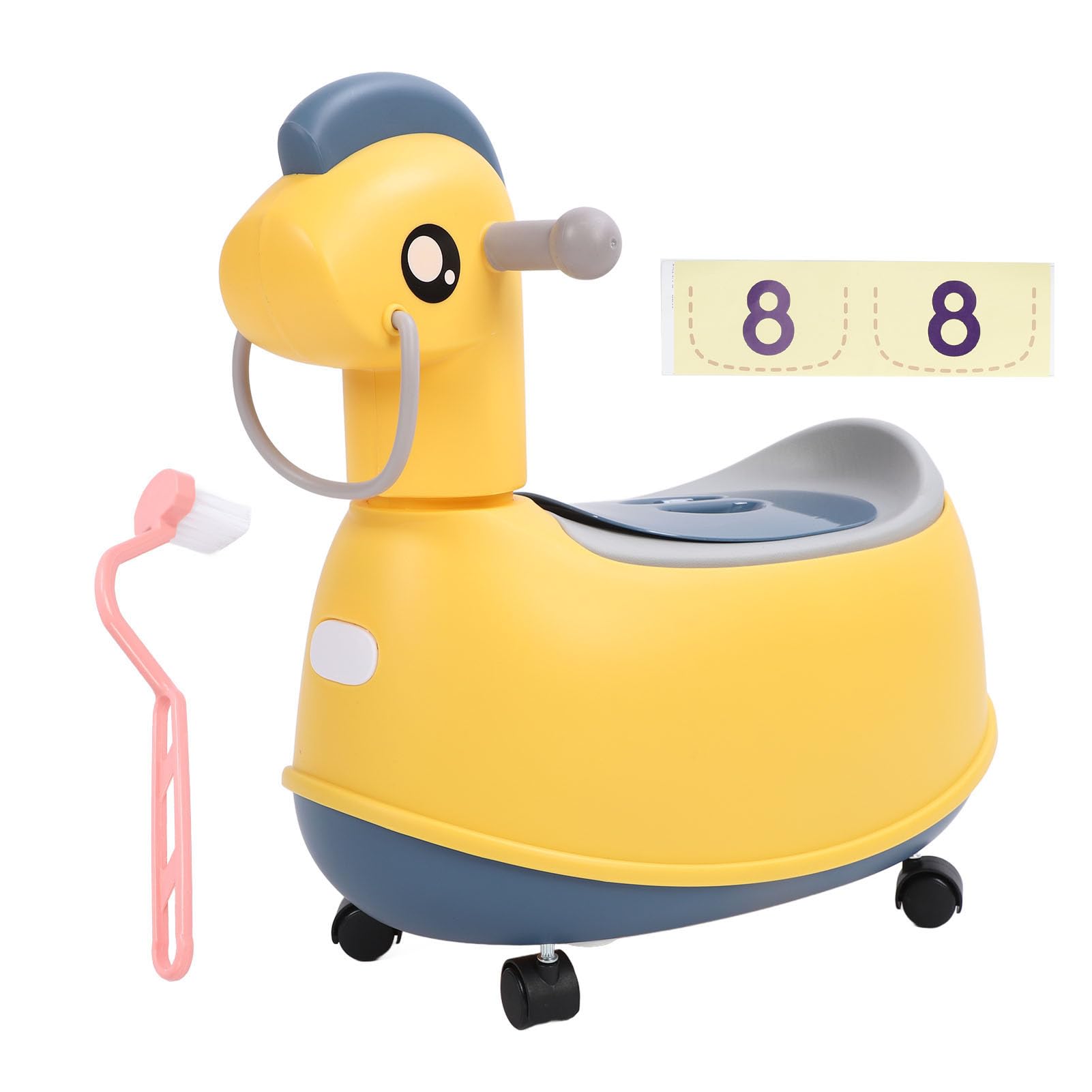 Cryfokt Inodoro para Niños, Orinal Portátil de Madera para Coche con Forma de Caballo, Inodoro de Entrenamiento para Niños, Diseño Adorable para Orinal de Viaje para Pequeños