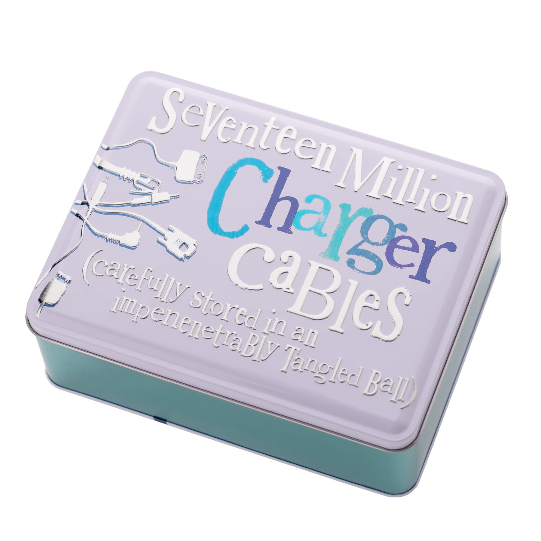 Widdle Gifts The Bright Side Storage Tin Fun Gift - Charger Cables 0320