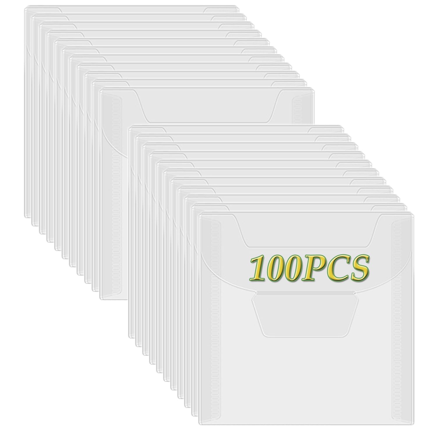 100 Pcs 3.9x3.9inch Stamp & Die Storage Pockets Resealable Clear Plastic Seal Bags Storagefor Cutting Dies Stamp Crafts for DIY Scrapbooking Paper Card Craft Cutting Dies Storage