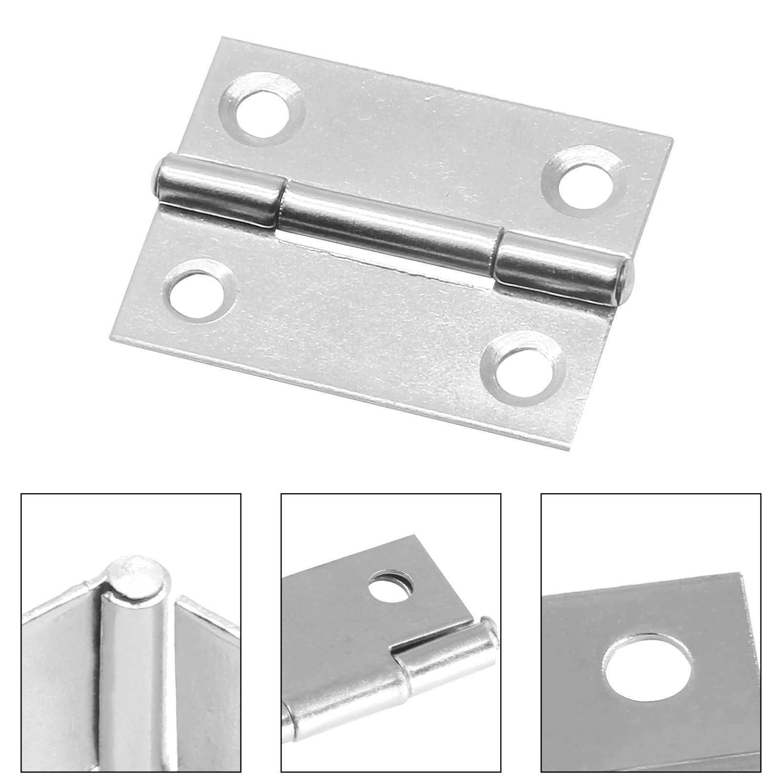 Mini Butt Hinges - 12 Pack Stainless Steel -3