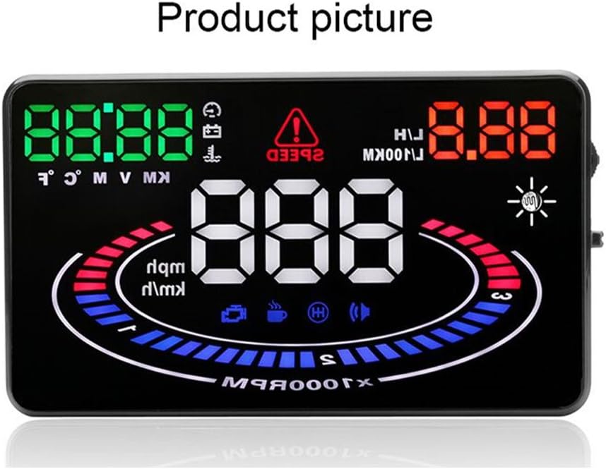 YGY Multi Color Design Safety Plug and Play 5.5 Inch Premium Car Head Up Display Compatible with Universal HUD OBD Multi Color Design OBD2