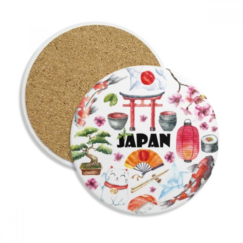 Sous-verres céramique style japonais aquarelle pour vos pauses thé et café