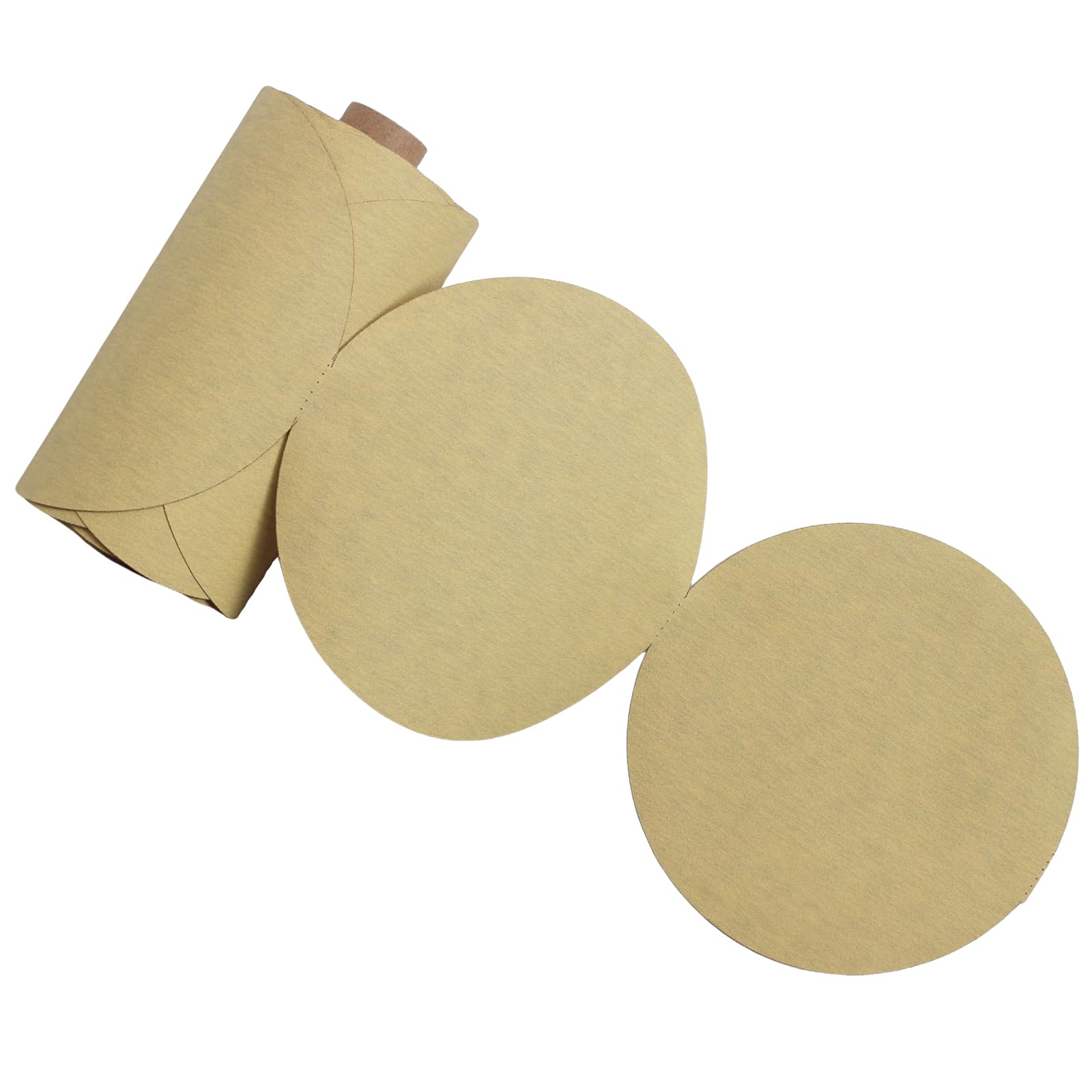 100 discos de lija PSA de 6 pulgadas, grano 320, rollo de papel de lija adhesivo para lijadora DA, papel de lija redondo de óxido de aluminio autoadhesivo con parte trasera adhesiva