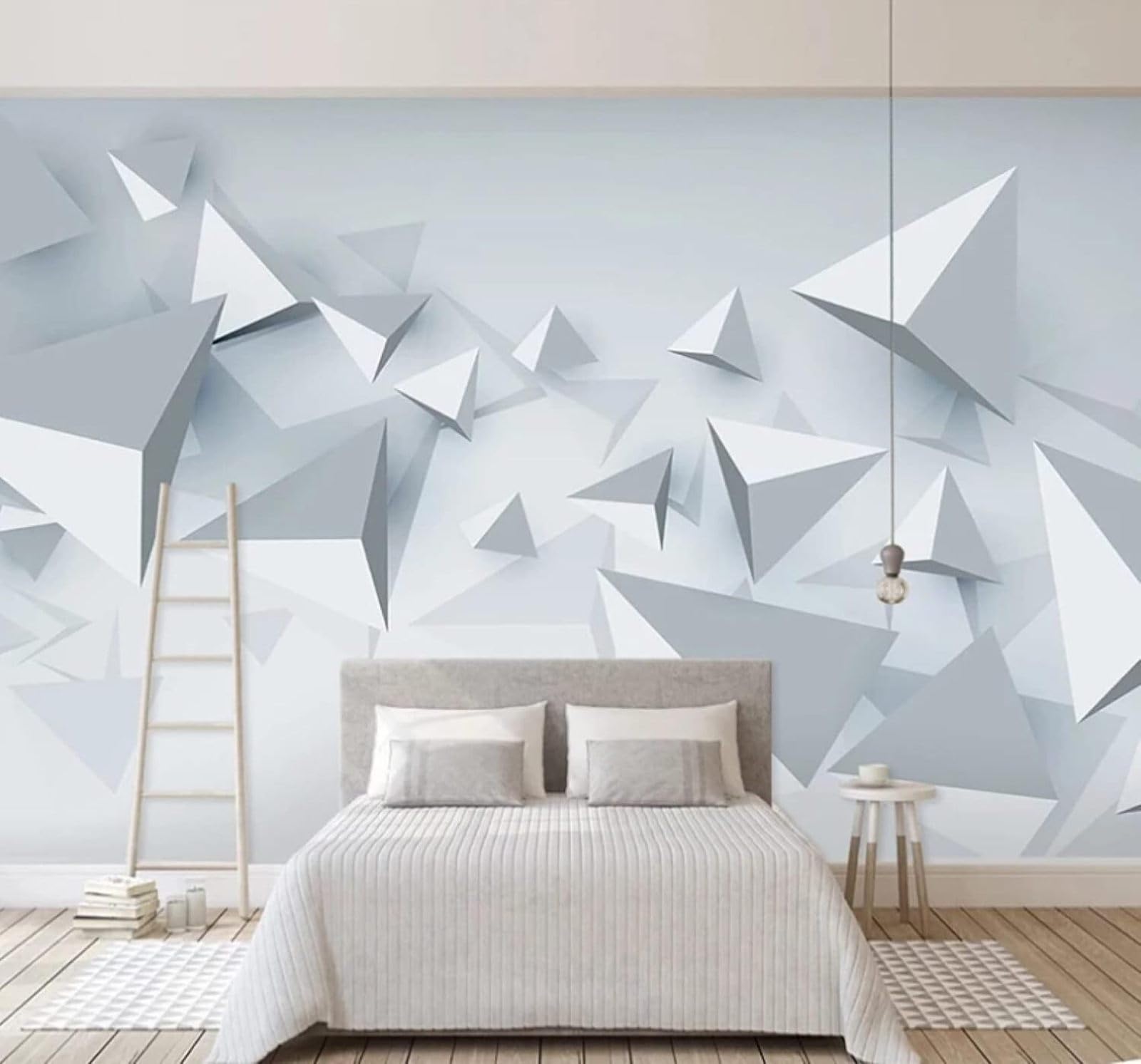 XLMING Abstract Minimalist Three Dimensional Geometric Distinctive 3D Wallpaper Luxury Silk Study Dining Feature Sofa Grey Bedroom Living Room Tv Decorative Wall-200cm×140cm