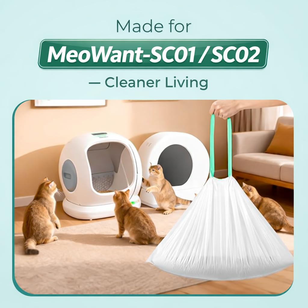 Cat Litter Liners Compatible with Meowant Litter Box MW-SC01/MW-SC02 – 120 Count, Extra Thick, Heavy Duty - image 7