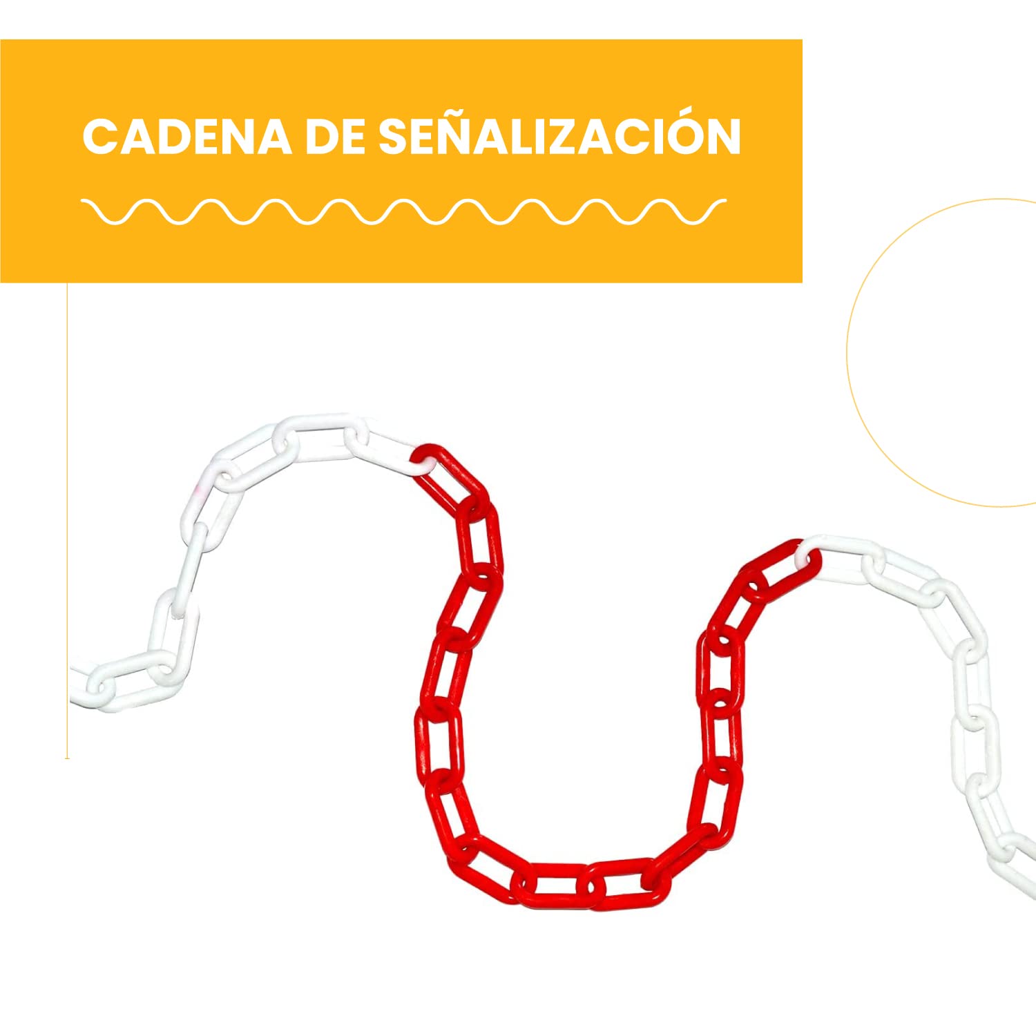 PARKING FACIL | Chaîne En Plastique D'Avertissement Et De Signalisation 6 mm x 25 M | Pour L'Entretien Des Autoroutes, Parkings, Zones Dangereuses | Matériau Résistant | Rouge Et Blanc