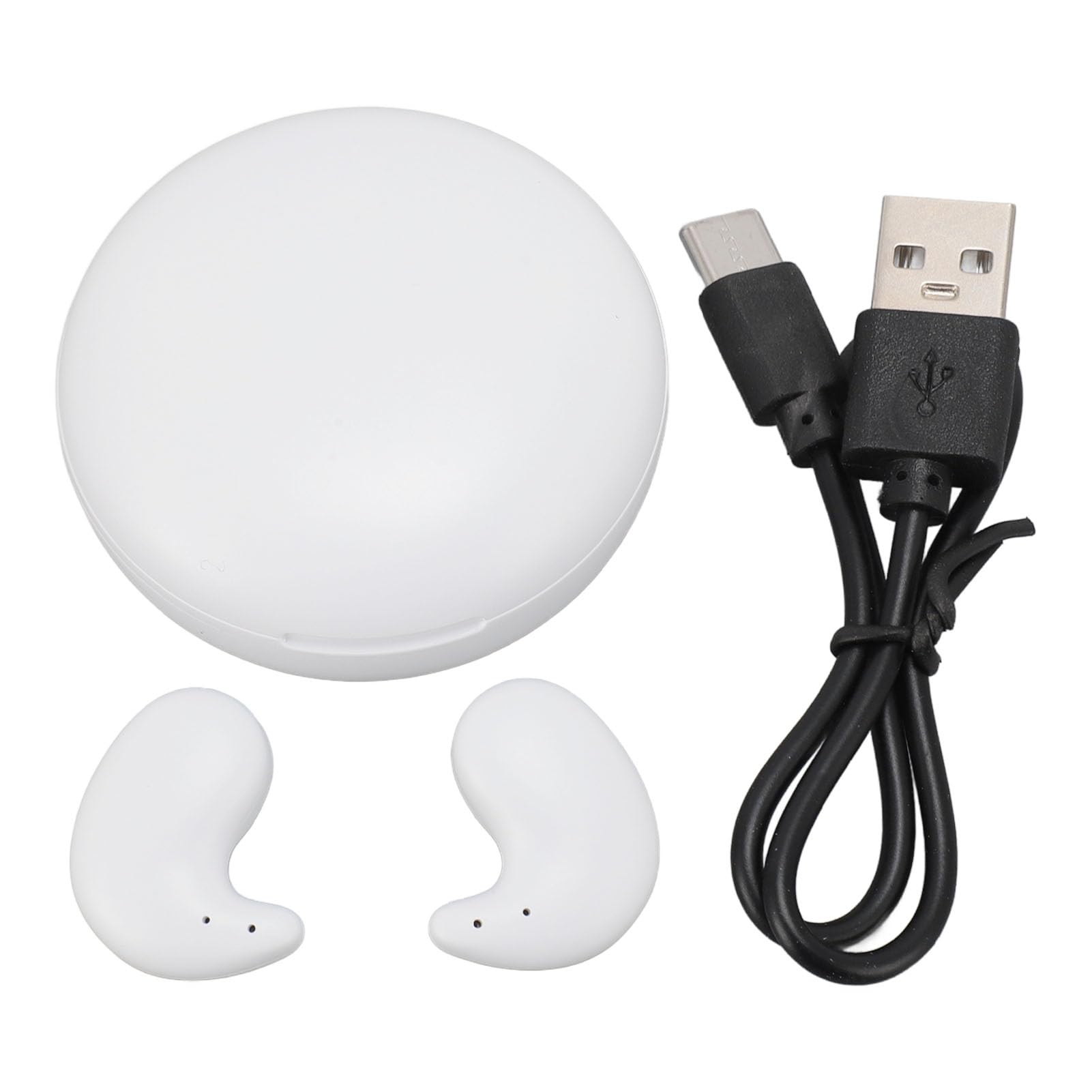 Jectse Mini Auriculares Inalámbricos, Auriculares 5.3, Auriculares Intrauditivos con Cancelación de Ruido, Auriculares Ligeros para Dormir con Estuche de Carga, para Personas Que (White)