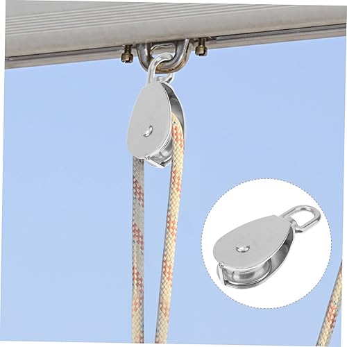 Miniatura 2 de Cuerda de alambre de acero inoxidable de rodillo de 1.969 in que conduce el bloque de polea de cable m50 Grúa de polea de cable de aparejo de grupo