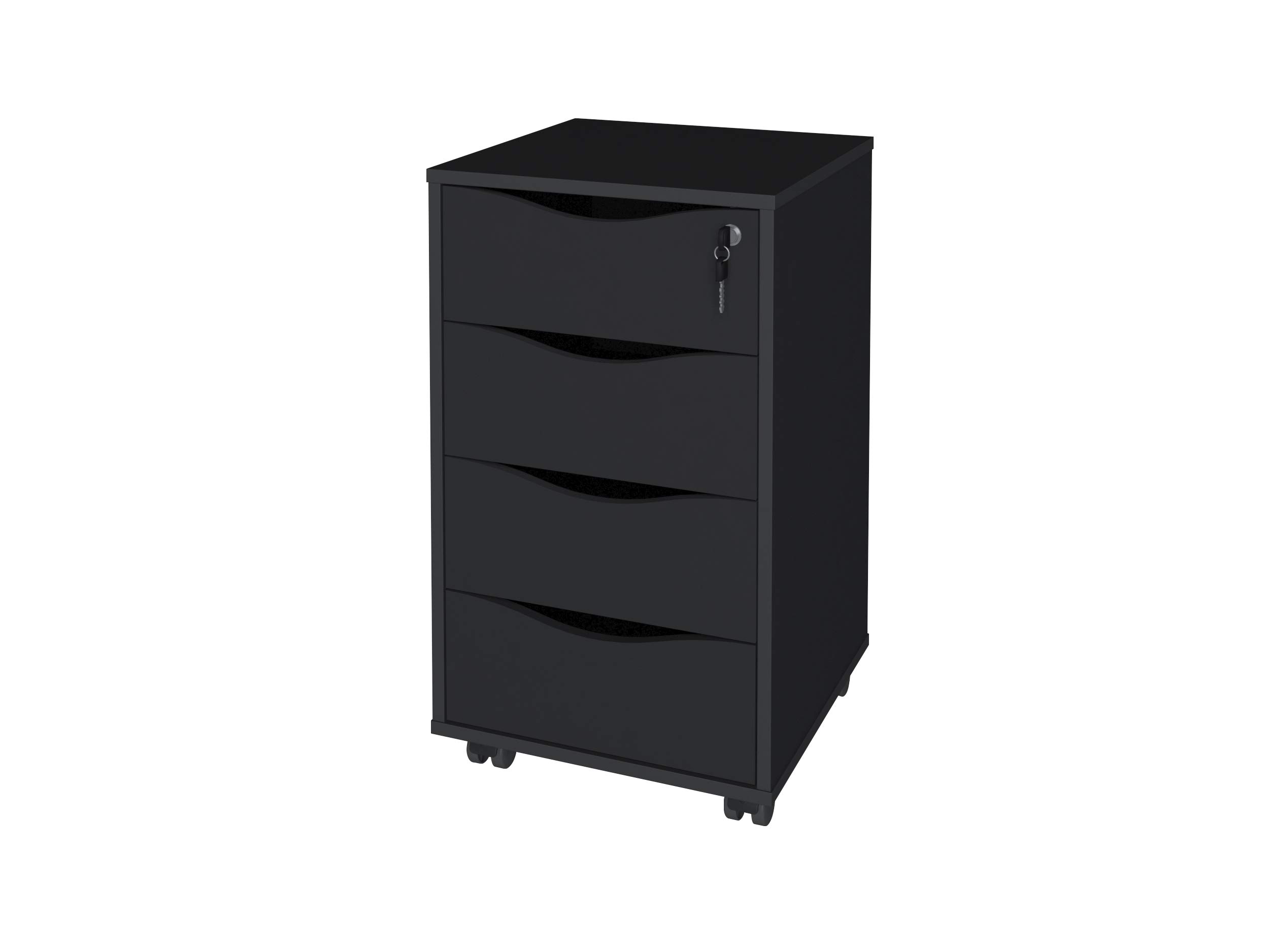 ArtanyBit 4 Drawers with Casters, Black - W 40 cm x D 40 cm x H 69.5 cm, 7899805411912, 1