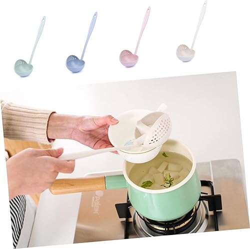 Miniatura 7 de Cuchara de sopa de paja de trigo 2 1 Cucharas de gachas de mango largo Cucharas de sopa Laddle Suministros de cocina Cuchara de paja de trigo