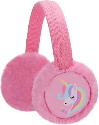 أطفال متماسكة Unicorn Earmuffs شتاء في الهواء الطلق الأذنين أفخم تدفئة الأذن للفتيات