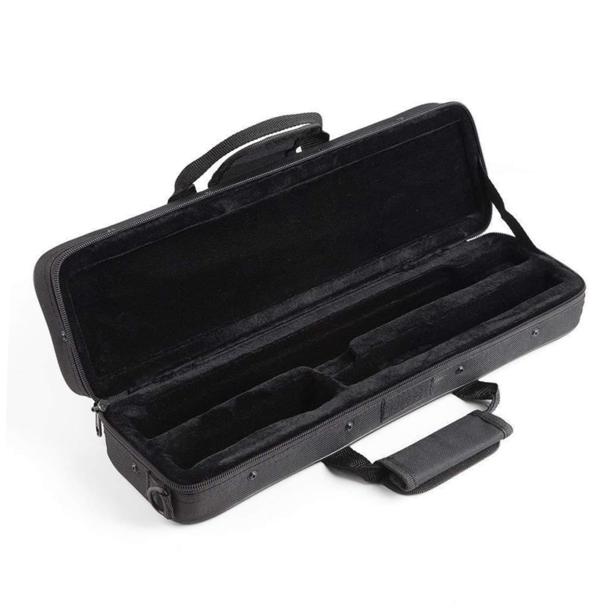 CIMAXIC 1Pc Padded Flute Carry Bag Professional Flute Shoulder Bag for 16 Hole C Flute Lightweight Black Flute Case with Adjustable Strap for Easy Transport