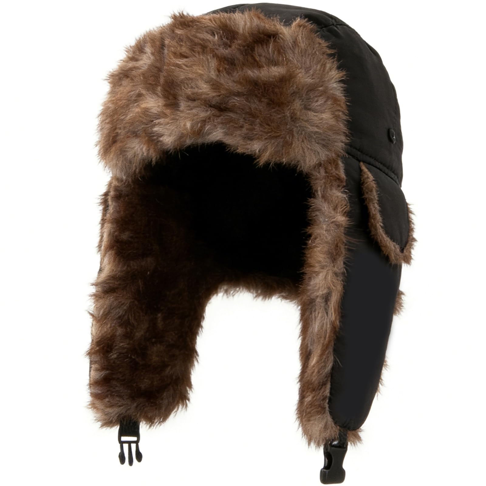 Unisex Winter Trapper Hat, Men Women Tropper Trapper Aviator Hat with Ear Flaps, Warm Faux Fur Bomber Hat, Waterproof Windproof Hunting Hat for Outdoor Skiing Skating