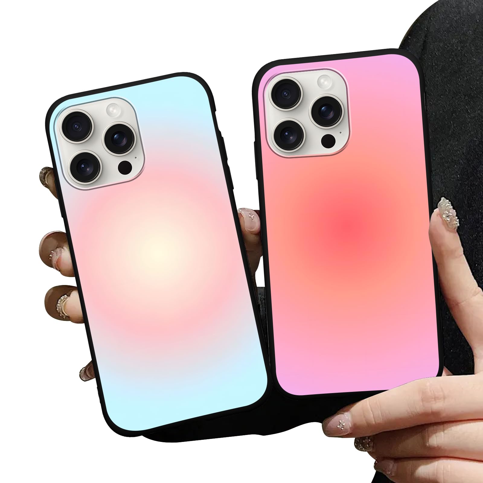 Zrutru 2 Pack Cute Preppy Phone Cases for iPhone 15 Pro Max Case Aesthetic Phone Case Camera Protection Soft TPU Shockproof Protective for Women Girls