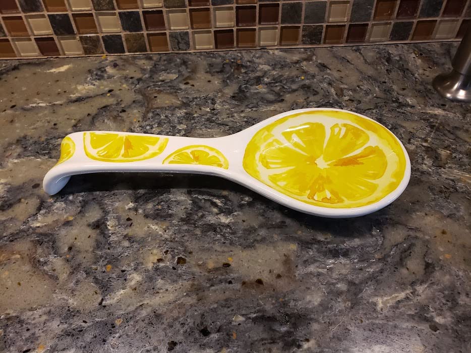 American Atelier Lemon Theme Pattern Ceramic Spoon Rest
