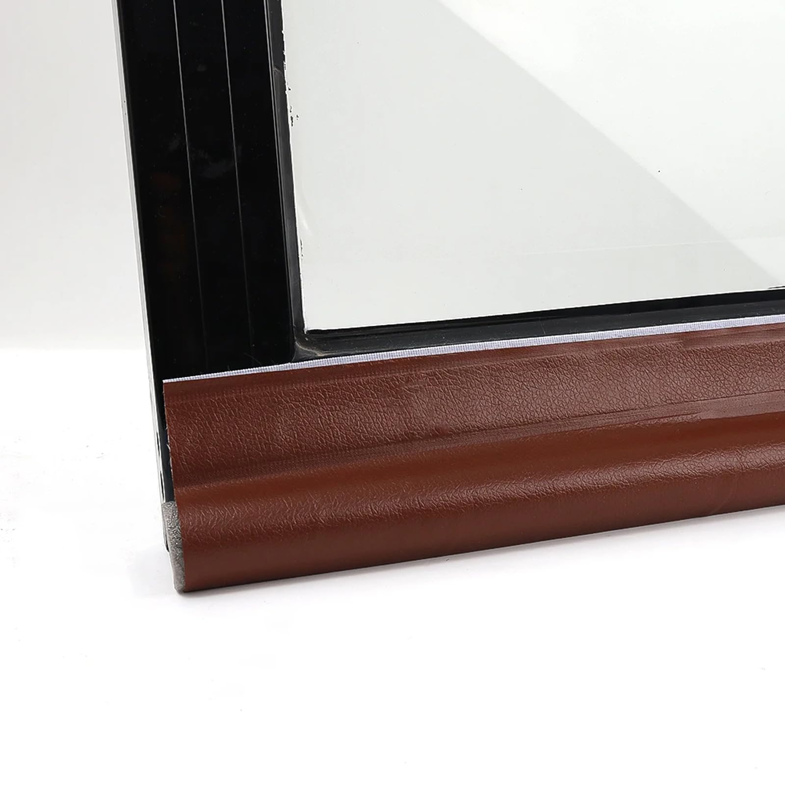 QOHNK Draft Stopper for Bottom of Door,37" Adjustable Door Draft Stopper Bottom One Sided Door Draft Blockers Cutable and Washable, Energy Saving Door Sweep Weather Stripping Soundproof (Brown)