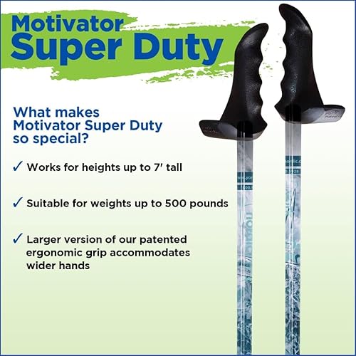 Miniatura 2 de York Nordic Bastones de senderismo motivadores grandes y altos para equilibrio y rehabilitación, 2 piezas, fuertes bloqueos de botón, patas de goma