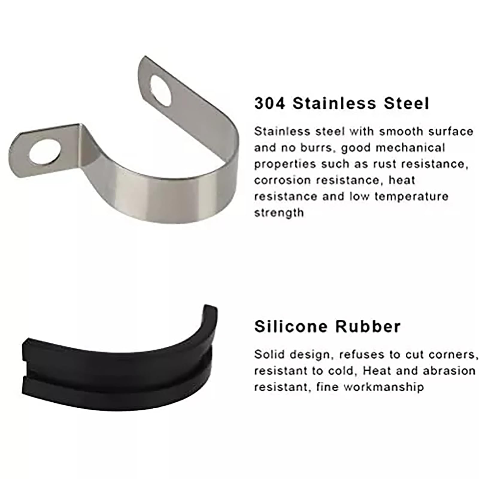 20 Fascette Stringicavo In Acciaio Inox 304 Con Gomma – 1,5 Cm – Per Tubi E Cavi - 2