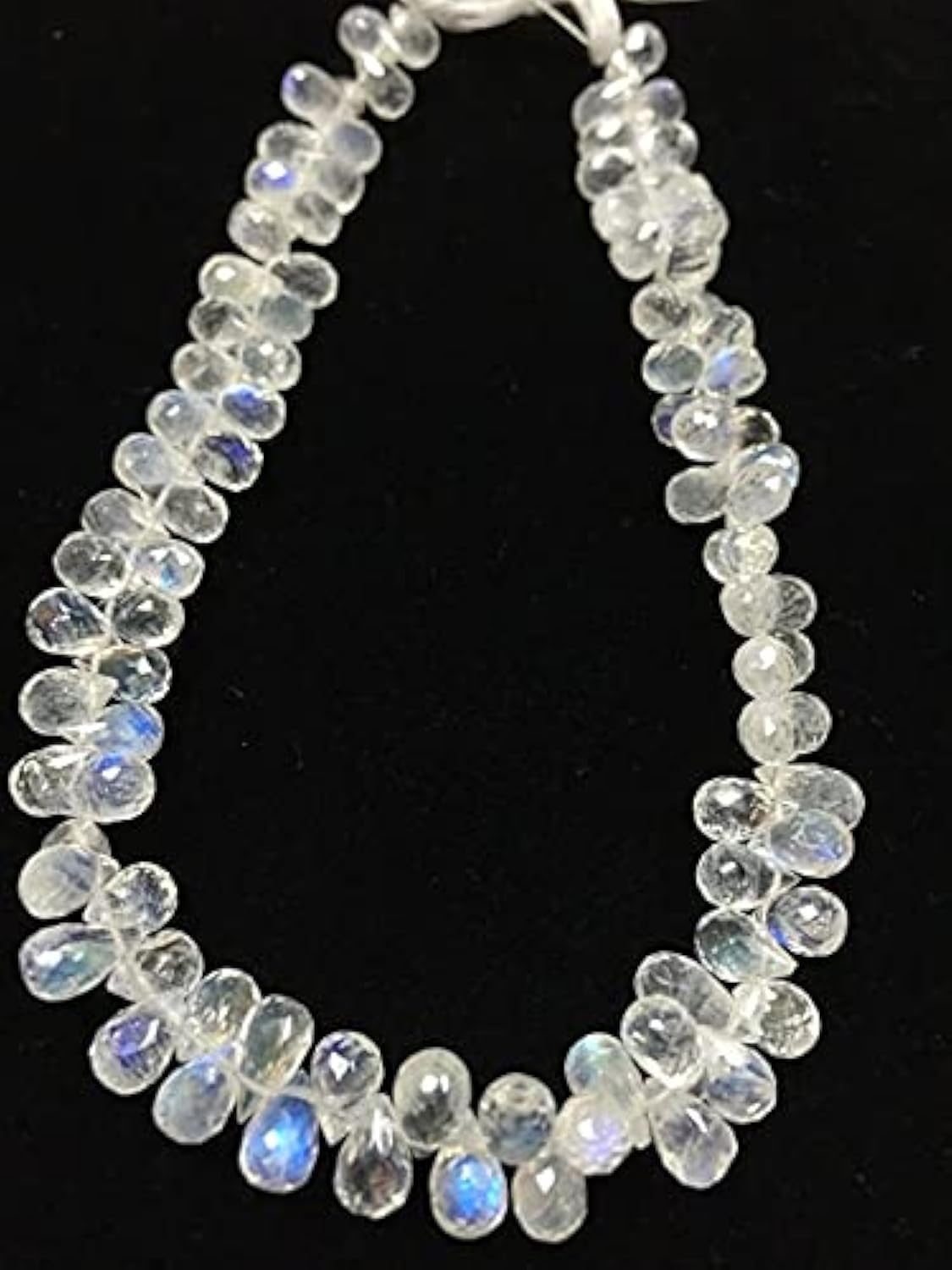 Pierre de lune arc-en-ciel facettée en gouttes transparentes de 5,5 à 13mm pour création bijoux