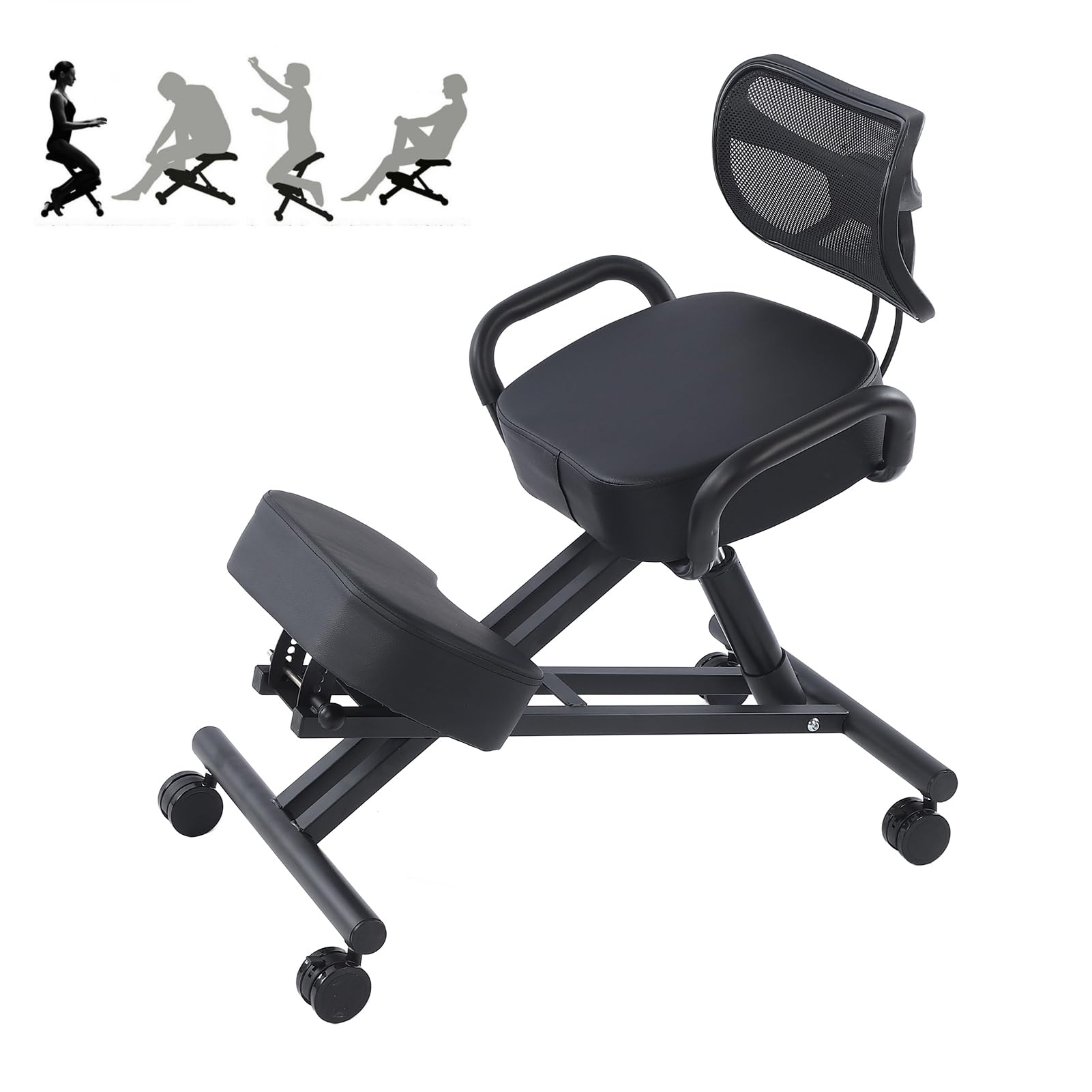 Estink Chaise à Genoux avec Coussin, Chaise à Genoux Respirante, Correction de Posture, Chaise à Genoux pour Tâches à Domicile, Banque, Bureau, Réception, Salle de Réunion