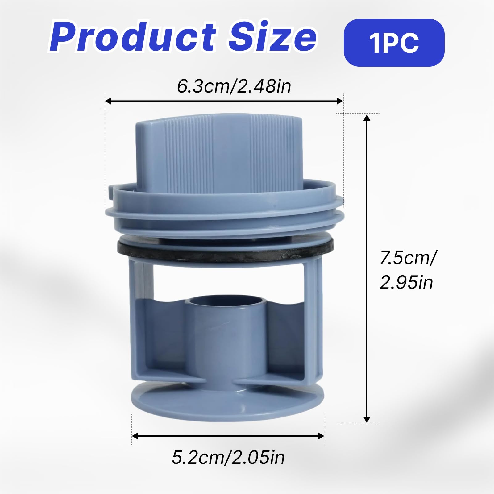 Filtre à peluches compatible Bosch et Siemens – Remplacement de haute qualité pour machines à laver Série 8, IQ300, IQ500 et IQ700, Ø 64 mm avec joint en plastique POM - 3