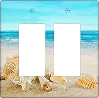 Vista 16 de Cubierta para interruptor de luz, placas de pared de conchas marinas en la playa, palanca individual de 1 banda, 4.5 x 2.76 pulgadas, 1 paquete