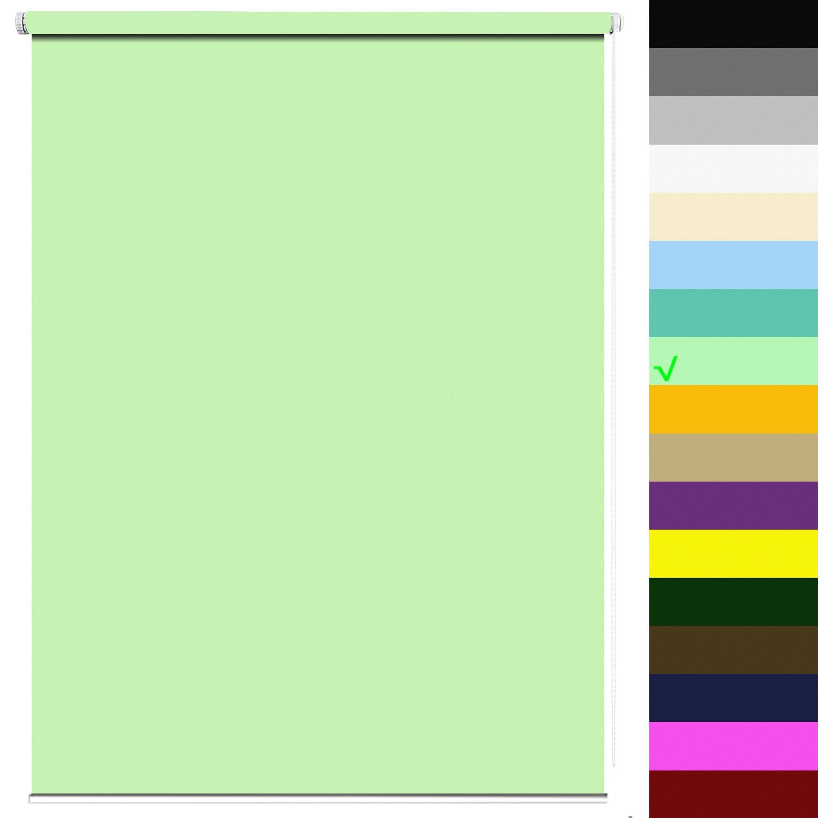 Store enrouleur double 80 x 220 cm vert tendre occultant thermique contre le vis-a-vis