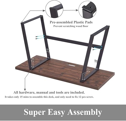 Miniatura 7 de BON AUGURE Escritorio para computadora, escritorio moderno y simple de madera para oficina en casa, estación de trabajo de escritura de PC de madera