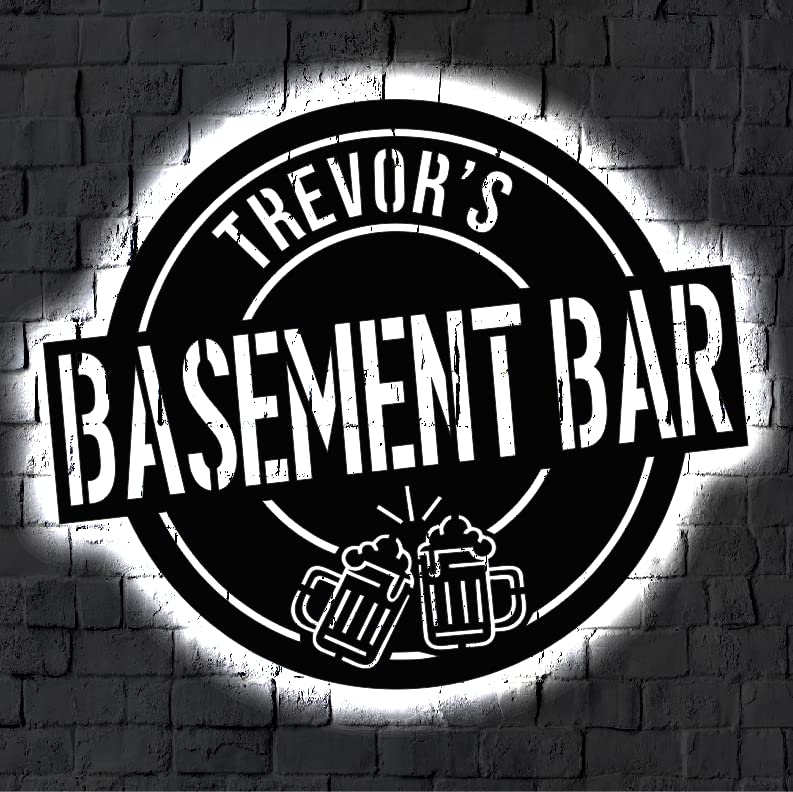 Personalized Bar LED Metal Art Sign Light up Bar Metal Sign