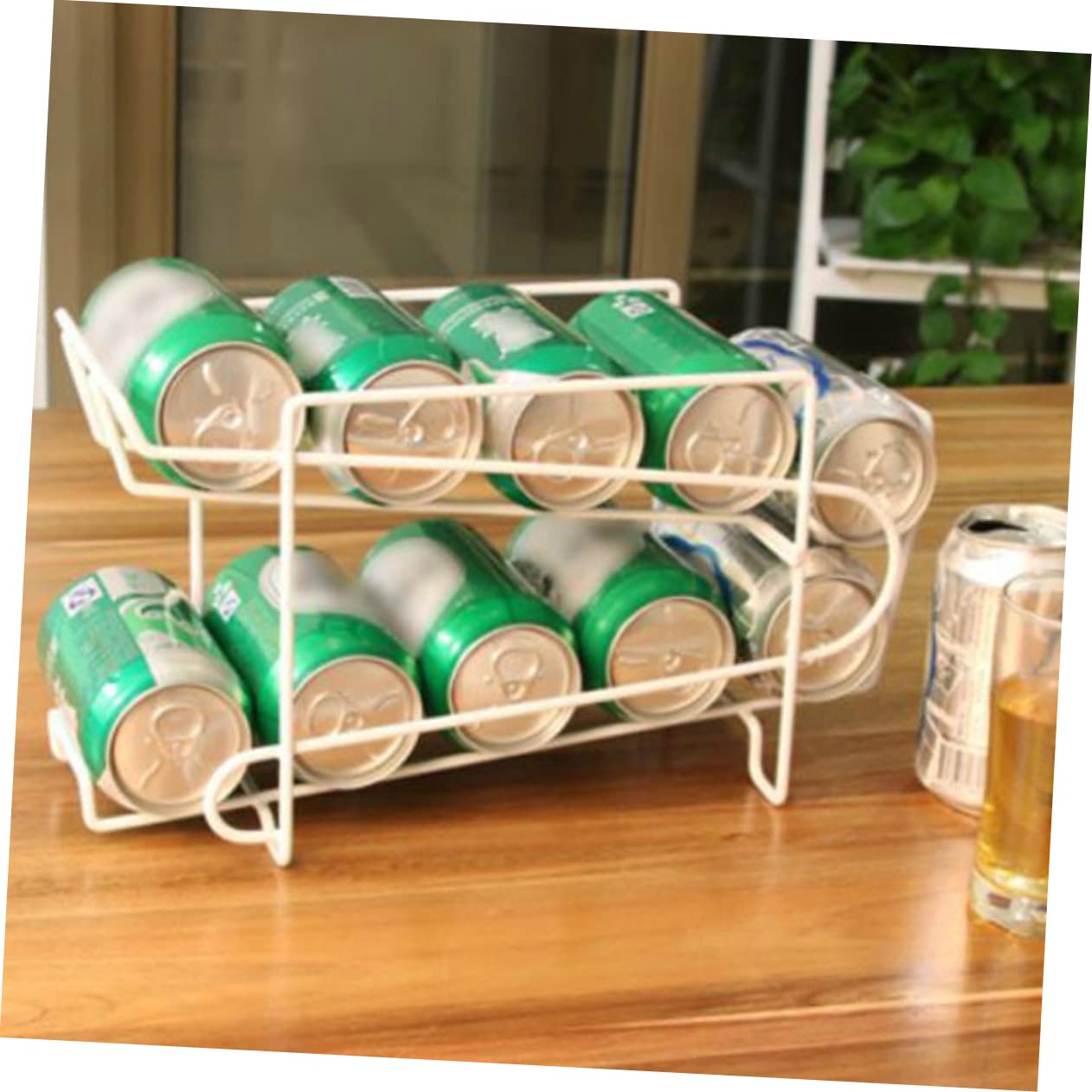 Cabilock 10 Can Fridge Beer Rack Portable Soda Can Holder Storage Shelf for Home Bar