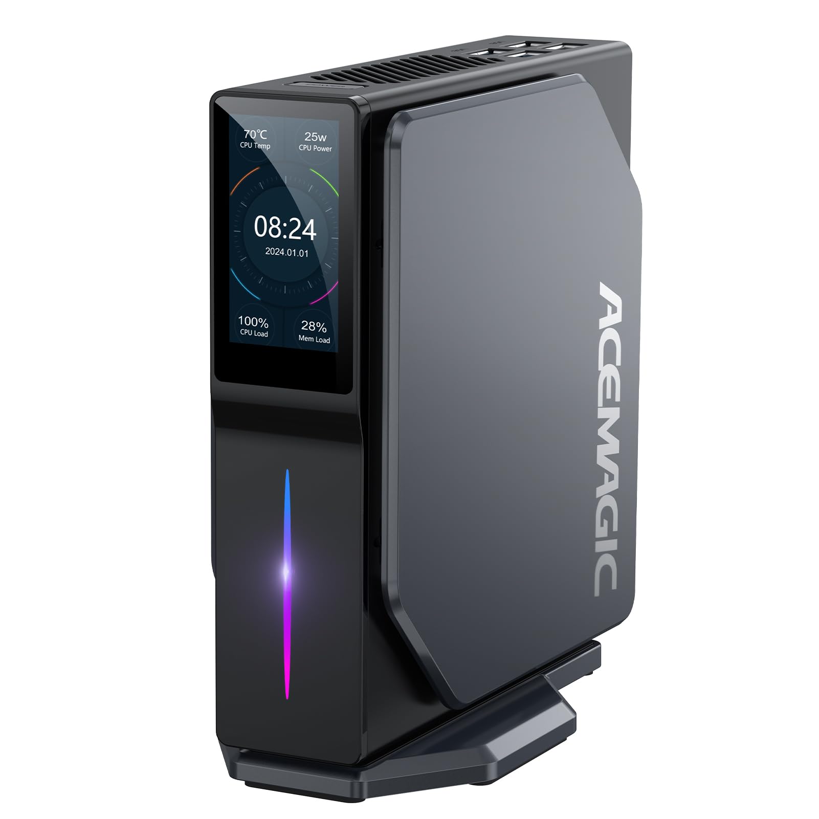 ACEMAGIC Mini PC N95 (até 3,6 GHz) S1 com tela LCD DIY, 16GB DDR4