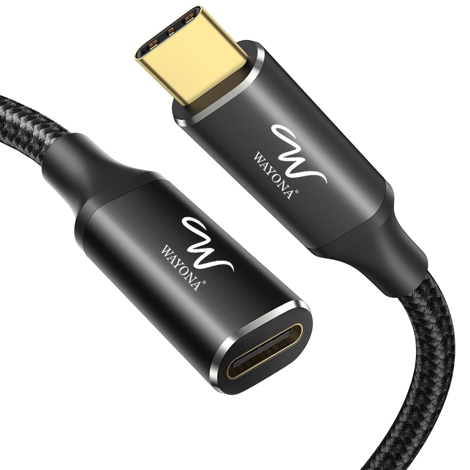 Wayona Type C Extension Cable, USB 3.1 Gen 2 (10Gbps) USB C Male to Female Extension Fast Charging Cable Compatible with Thunderbolt 3 MacBook Pro Google Pixel 3 2 XL- 3.3 Feet (Black, 1M)
