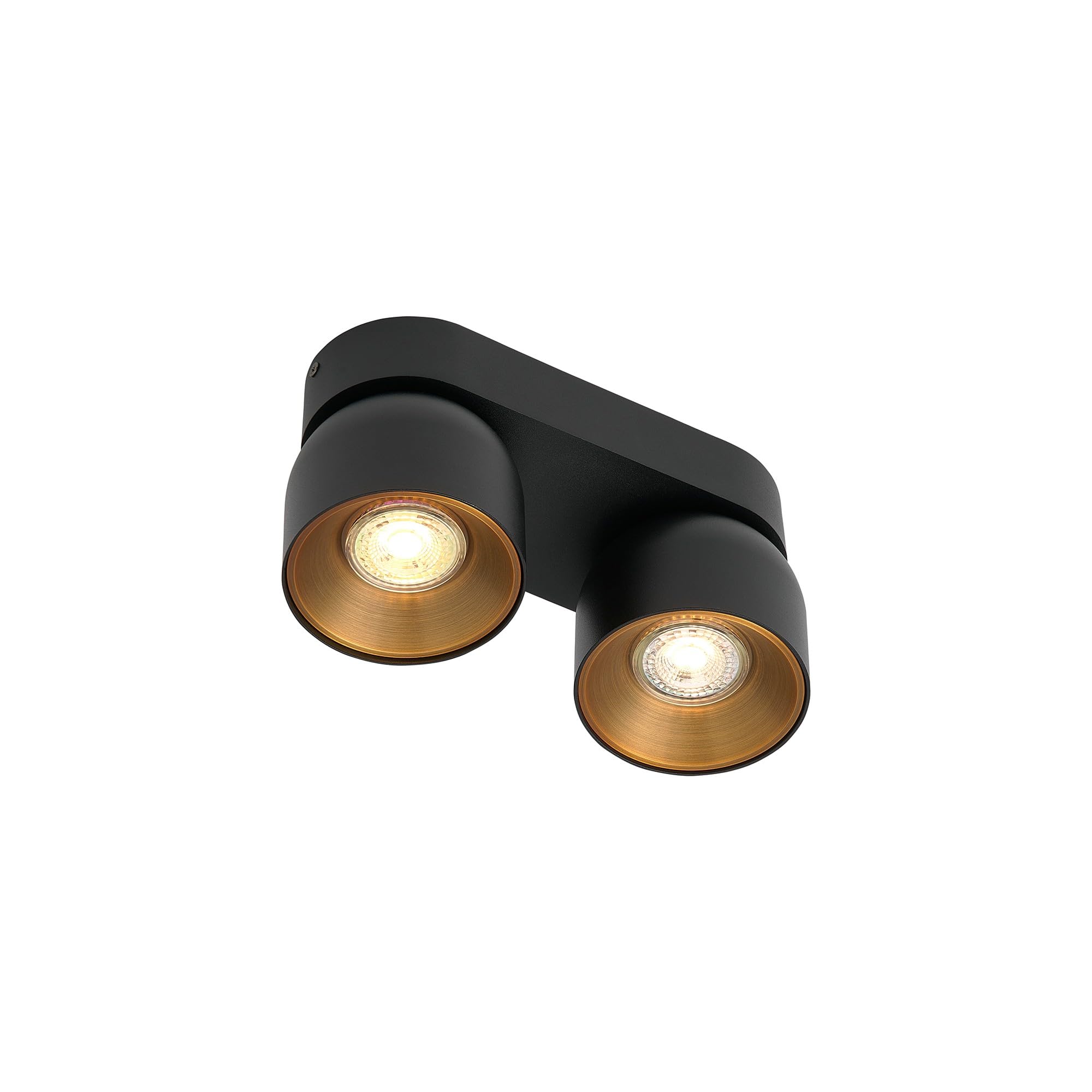 Nordlux Pitcher Indoor Spot Light Black Metal GU10 Gold Inner - Kitchen, Dining Room, Hallway Mains Powered, IP20