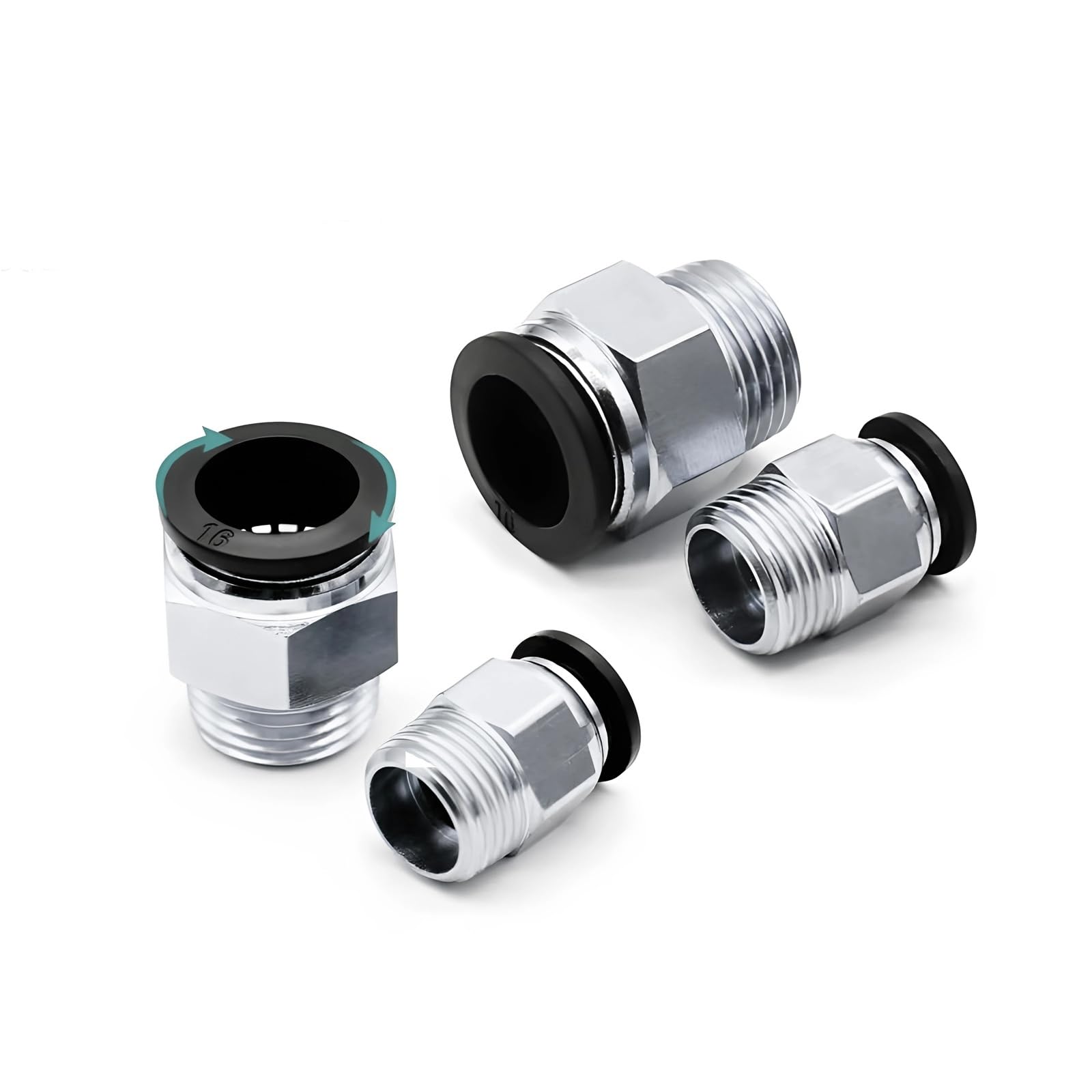 Eyrmcjbqeq 6-04 (6Mm-1L2) Pneumatic Air Connector Fitting Pcf 4Mm 6Mm 8/10Mm Thread 1/8 1/4 3/8 1/2 Black Plastic Hose Fittings 1Pcs(6-04 (6Mm-1L2))