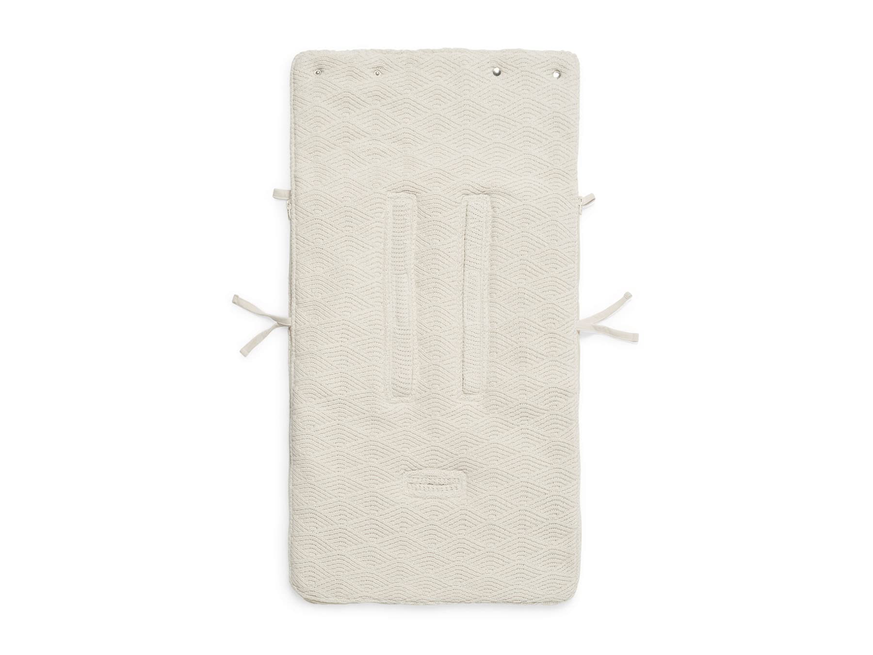 Jollein Chancelière River Knit pour Siège Auto Et Poussette, 82 cm Longueur x 42 cm Largeur, Blanc Crème