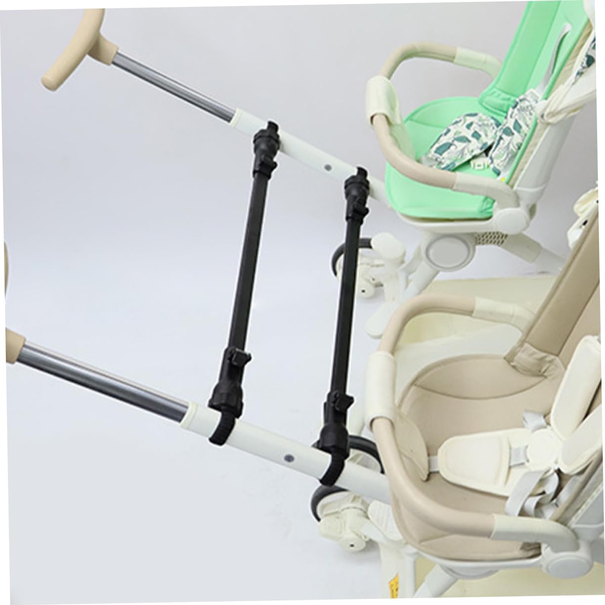 KOMBIUDA Connecteur de Poussette pour Jumeaux, Réglable, Pliable et Léger, 2 Pièces, Fixation Facile pour Poussette Double, Sorties et Voyages