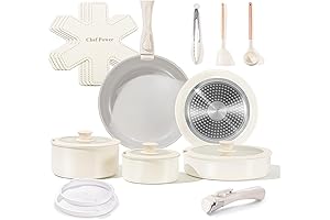 Granite Pots and Pans Set with Detachable Handles