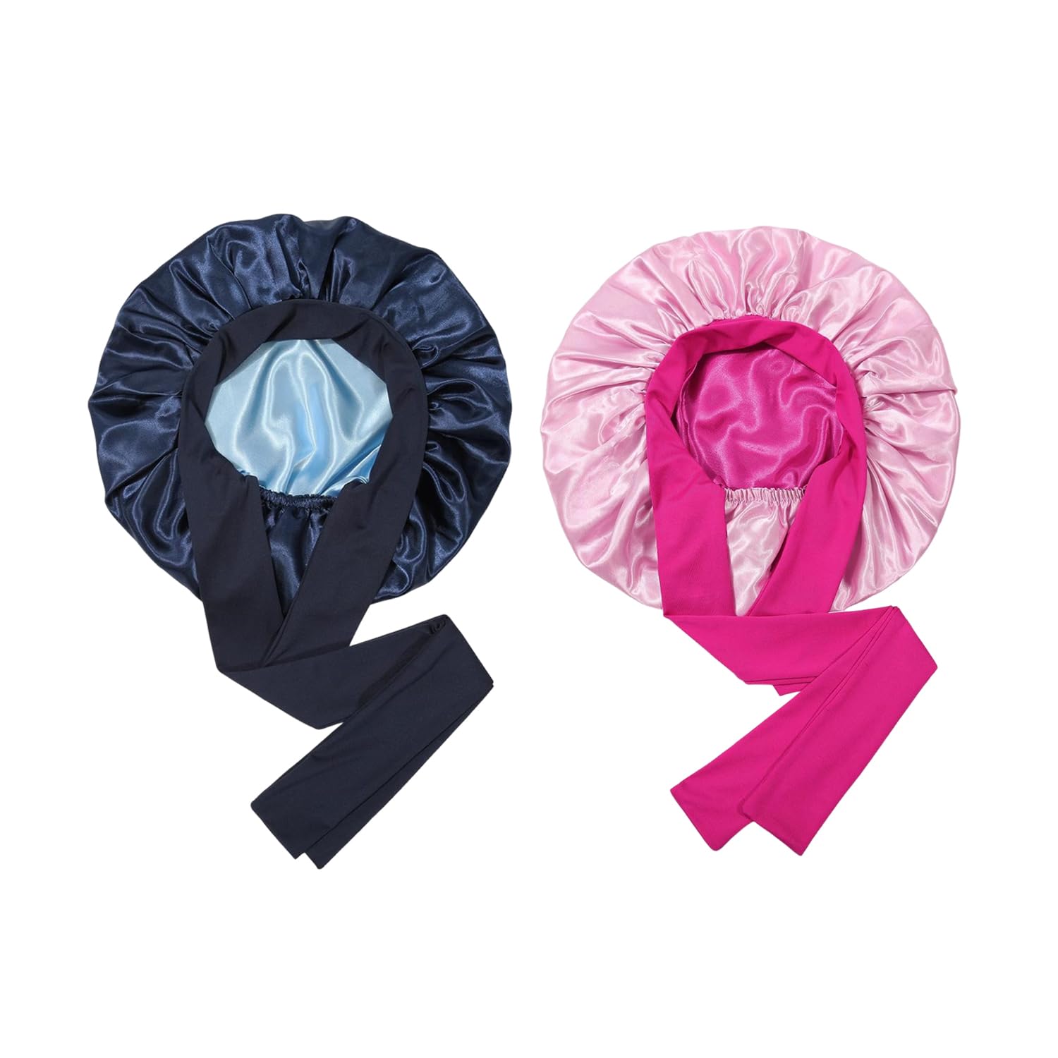 2 Pieces Of Satin Nightcaps, Elastic Double-Layered Nightcaps, Women'S Nightcaps, Soft And Breathable Nightcaps