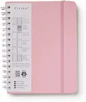 Planner Wire-o Pastel, Rosa, Mensal e Semanal, 96 Folhas, Papel Pólen 80g/m², Tamanho A5 (Grande)