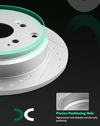 Miniatura 299 de SCITOO Kit de freno delantero Rotores de freno delantero y pastillas de freno de cerámica para 08-16 para Chrysler Town & Country, 08-16 para Dodge