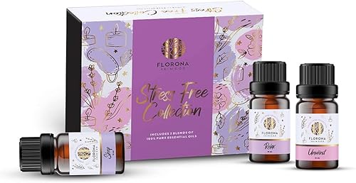 Miniatura 6 de Florona Juego de regalo de aceite de alta calidad sin estrés de 3-1 fl oz (0.3 fl oz x 3) para difusor de aromaterapia, para dormir, relajarse y
