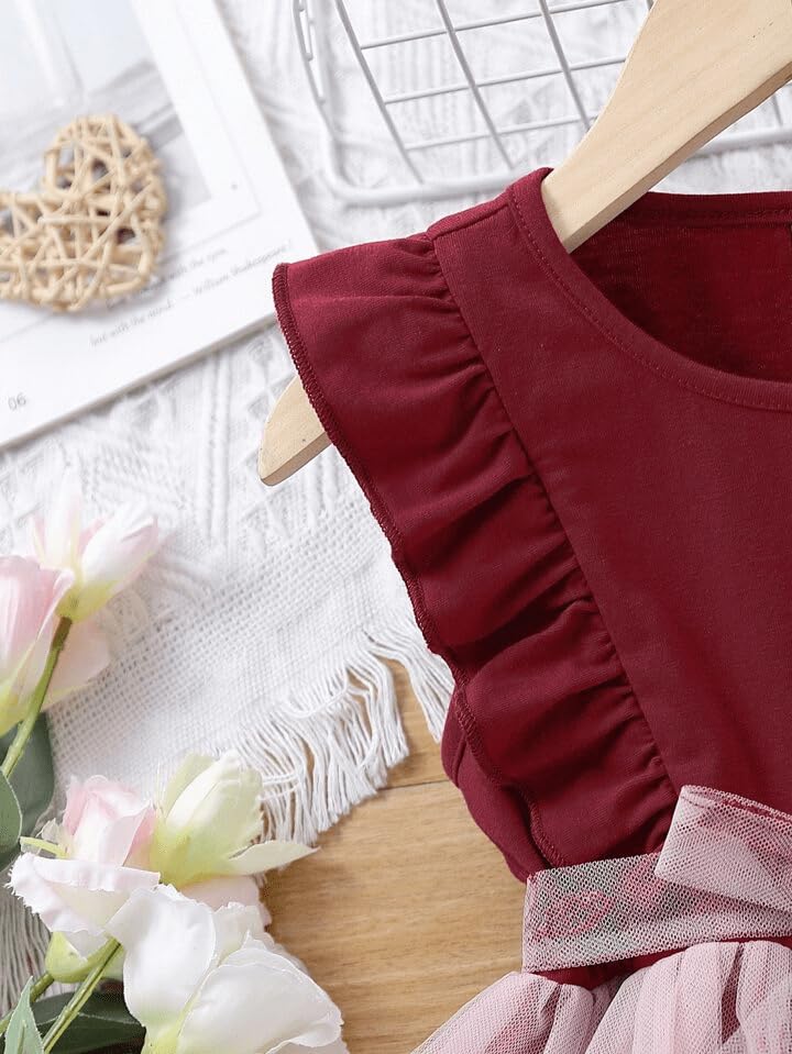 Image of TAGAS Girls Embroidery Pattern Cap Sleeve A-line Knee-Length Dress