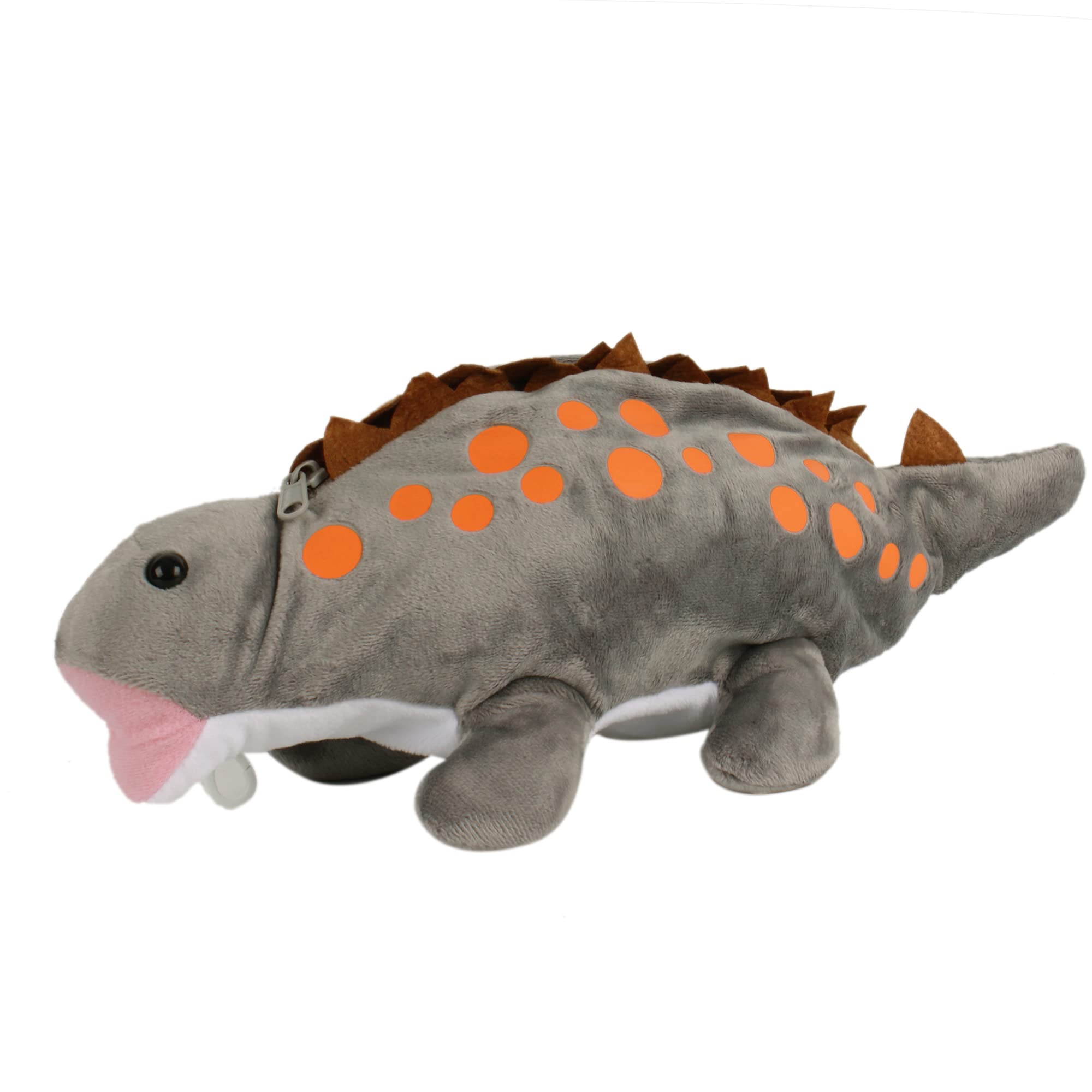 LA HUATE Kid's Super Cute Plush Pencil Case Dinosaur Design Pencil Holder Pen Case for School Children Students Color Grey — image 1