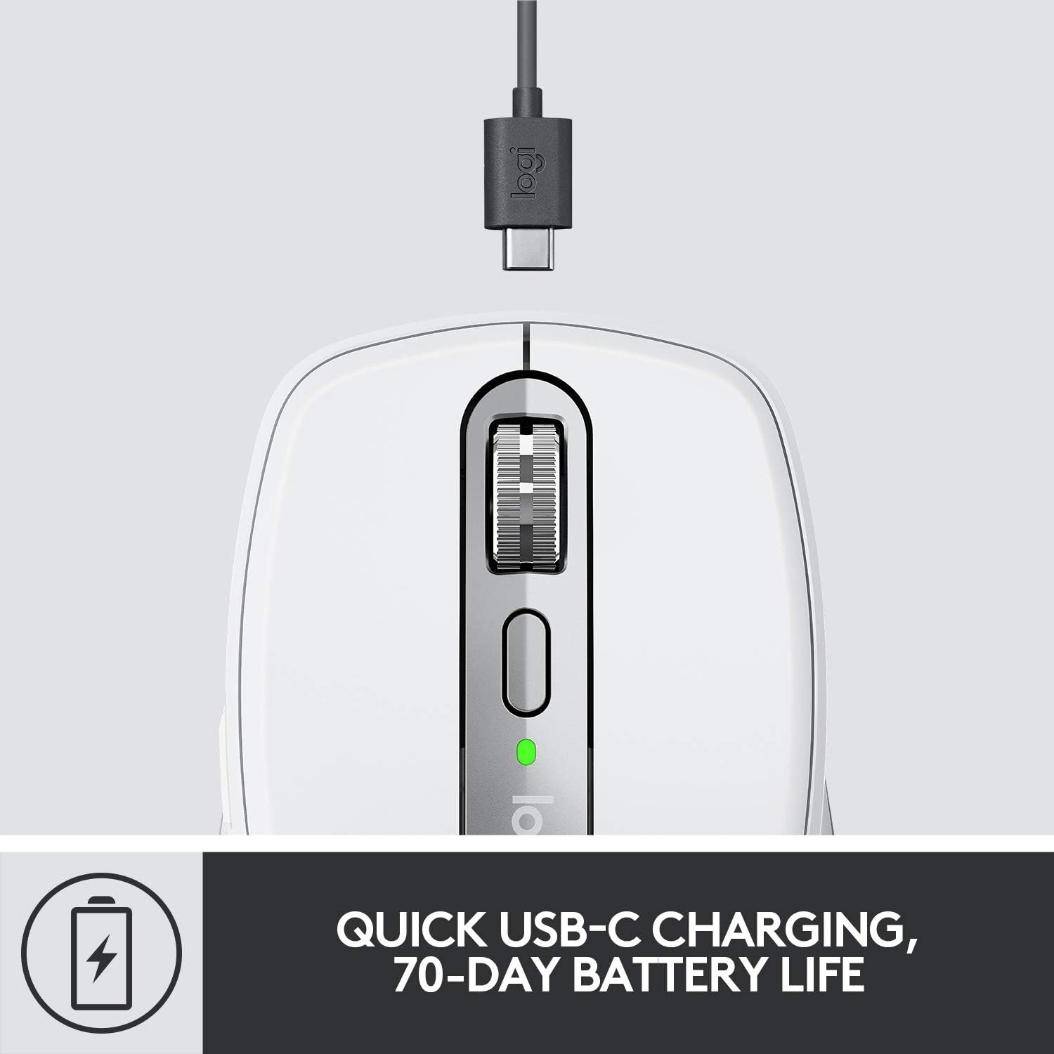 Logitech MX Anywhere 3 for Business – Wireless Mouse, Compact, Ultrafast, Any Surface Tracking, Rechargeable, Logi Bolt Technology, Bluetooth, Windows/Mac/iPad OS - Pale Gray