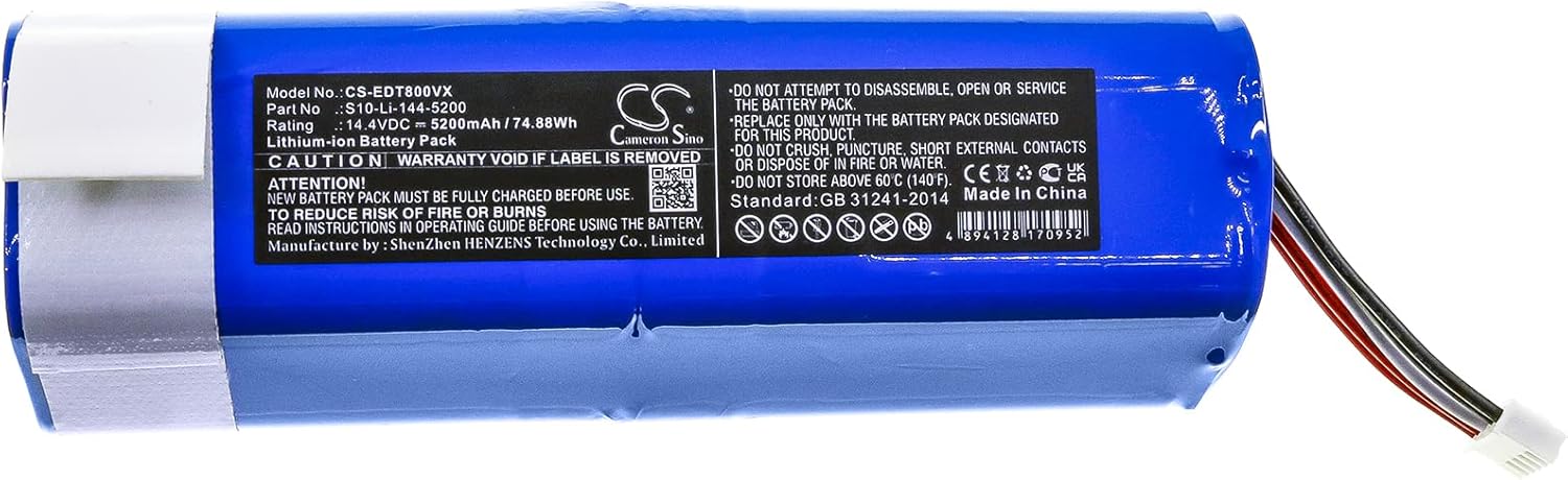 5200mAh Vacuum Cleaner Replacement Battery for Ozmo T8 AIVI Ozmo T8 Ozmo T8+ DLX11-54 T8+ T8 T8 Aivi Max Power Compatible with 10002644 201-1913-420 201-1913-4200 S10-Li-144-5200