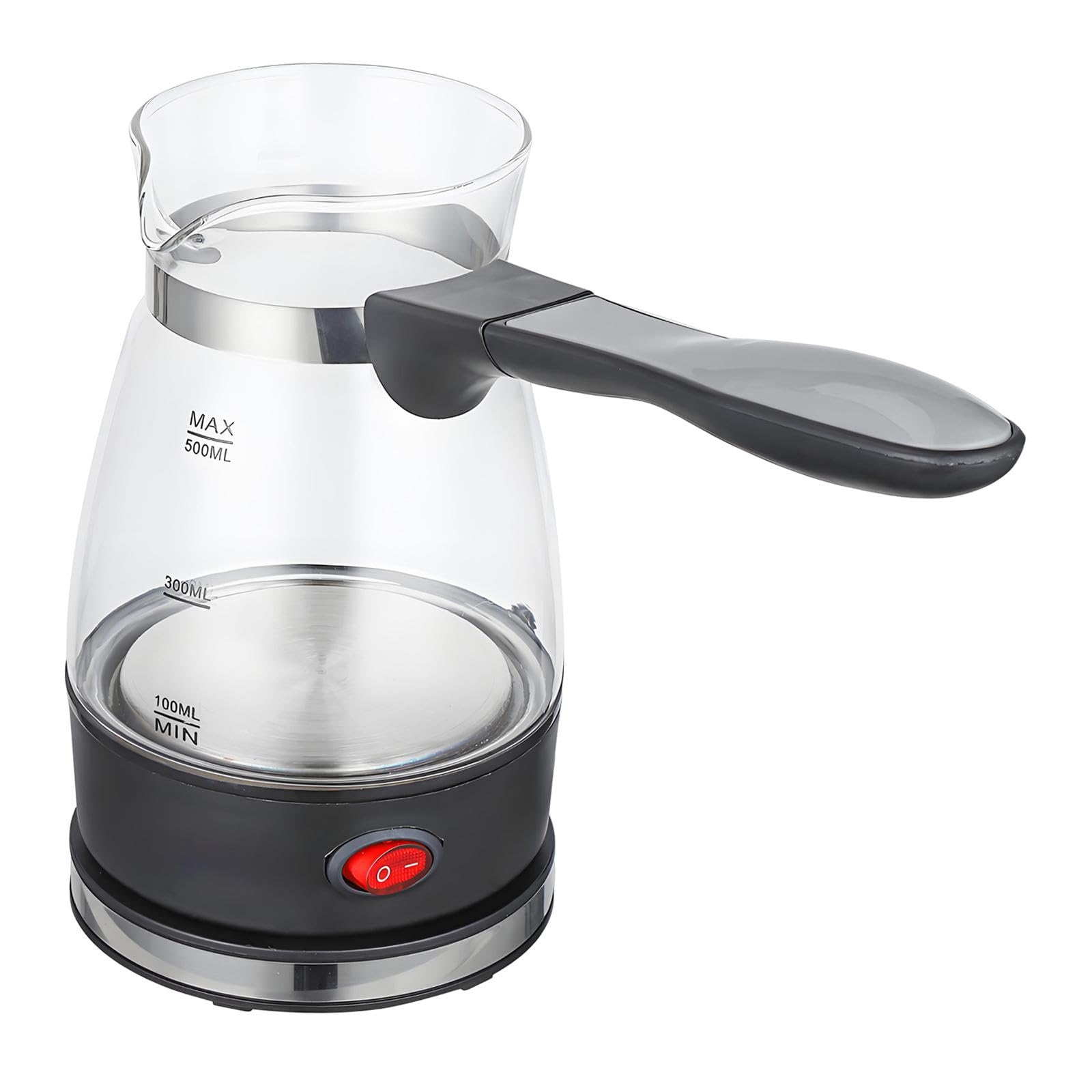 Milageto Elektrische Kaffeekanne, 500 ml Mokkakanne, türkische Kaffeemaschine mit Verbrühschutz für Tee, Kaffee & kalte Getränke, elektrische Kaffeemaschine für zu Hause, Cafés, Camping, Clar