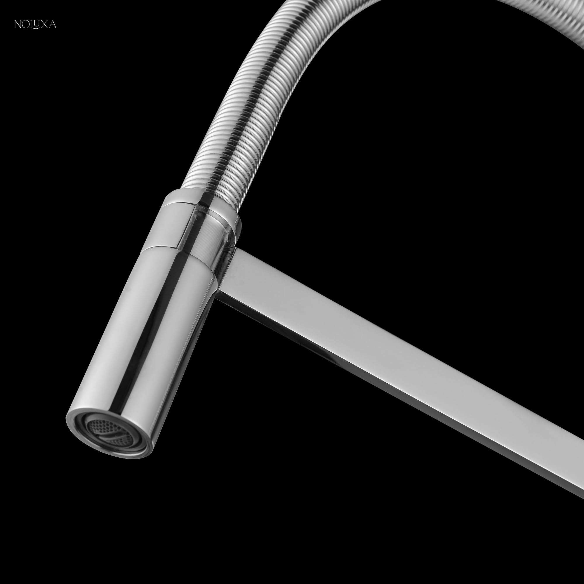 IMEX - Grifo Cocina Extraíble | Grifo Monomando Fregadero | Griferia Cocina con Ducha Flexible 360º | Grifería en Latón | Serie Laos | Color Cromado