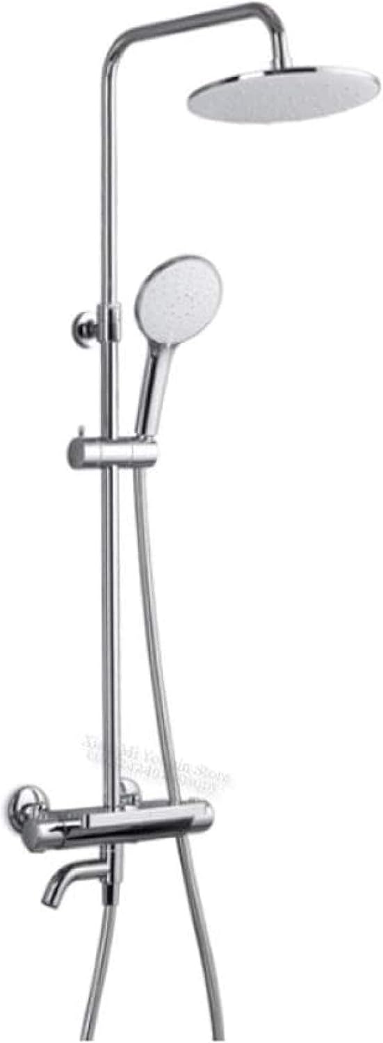 Shower Set Safety Thermostatic Shower Head Set Sensitive Temperature Precise Control of 6 Water Outlet Modes Showers White-White