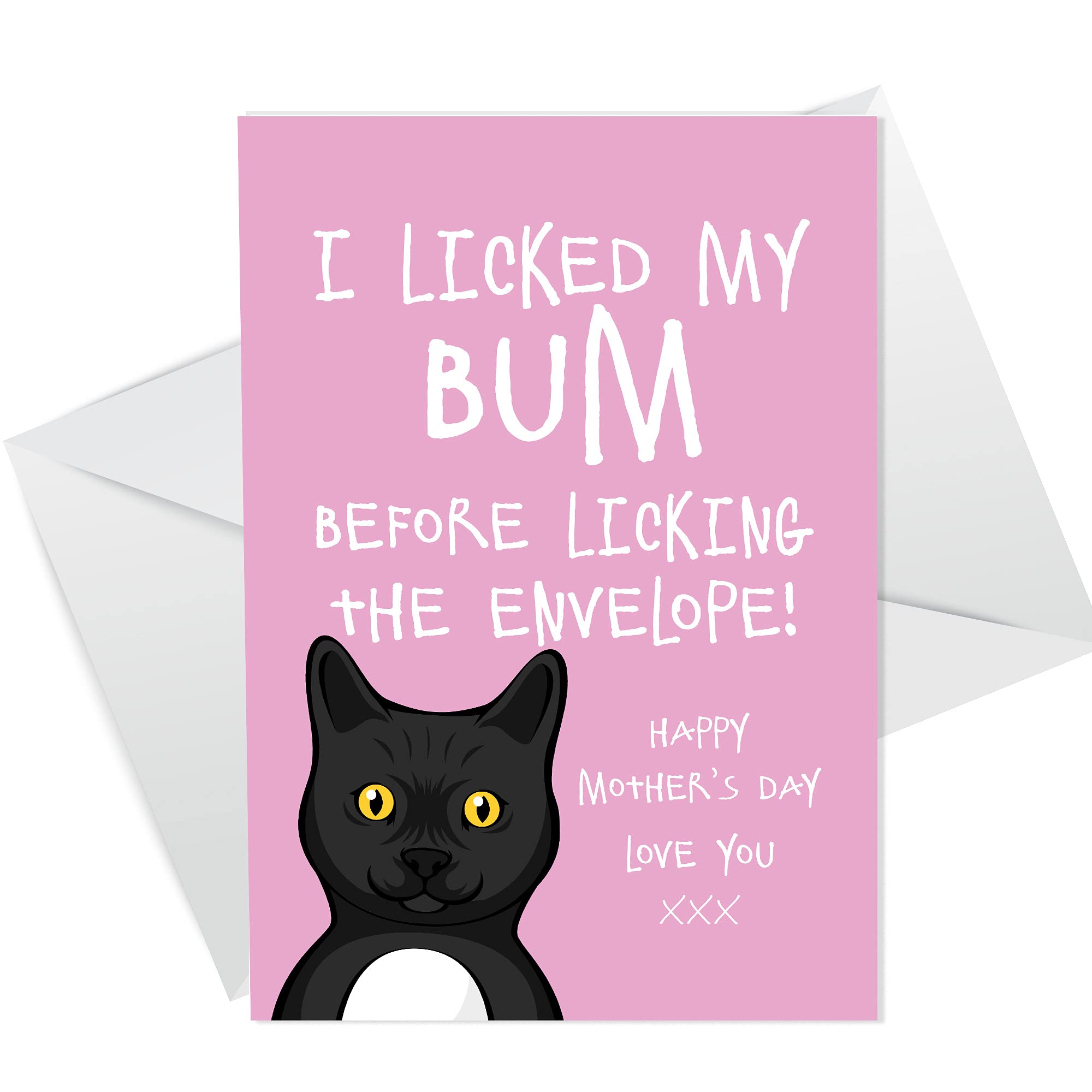 Funny Mothers Day Card From The Cat Pet Animal Cat Bum Rude Funny Joke Card
