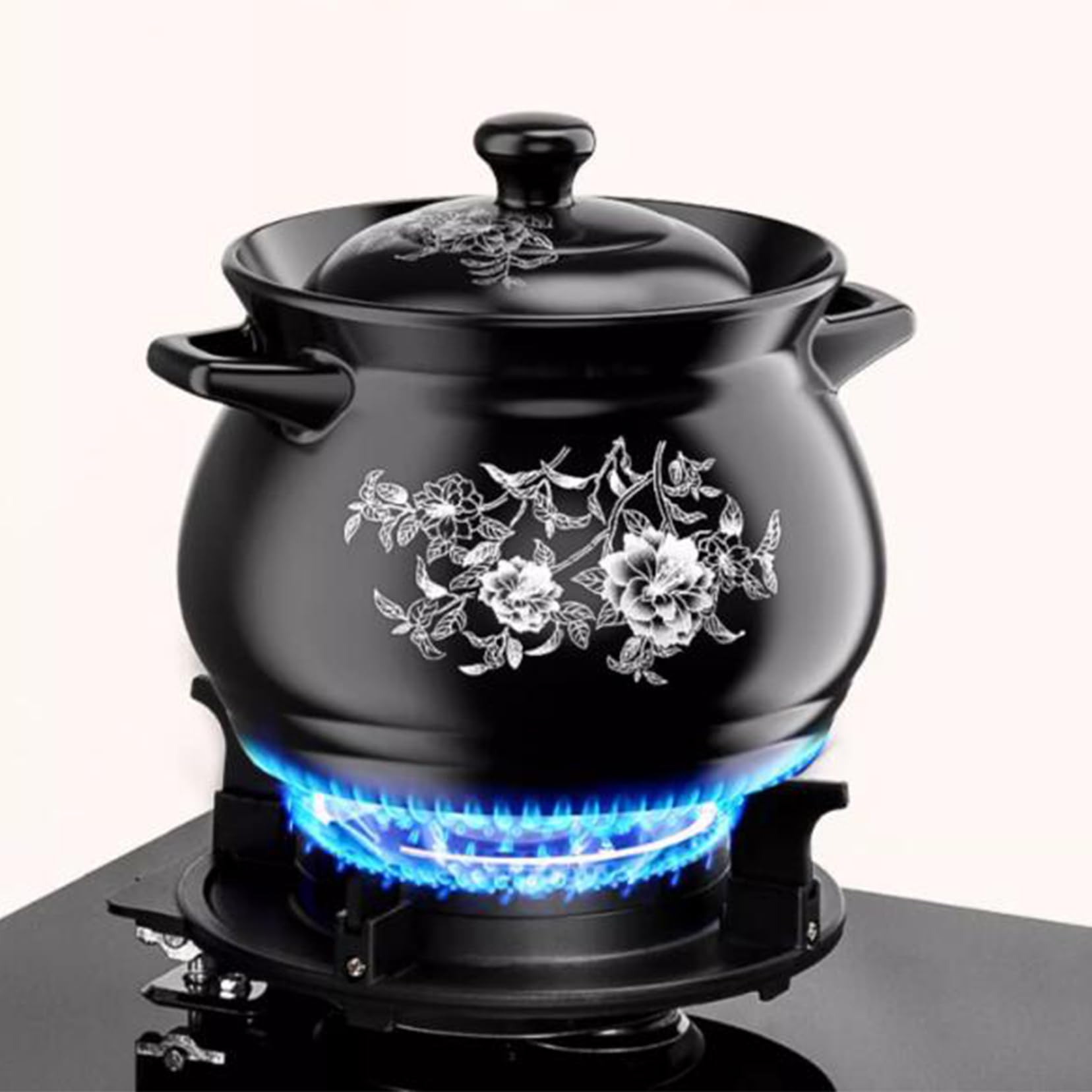 Cacerola de arcilla – Olla de barro resistente al calor con tapa para sopa, arroz y carne, capacidad de 6,5 L